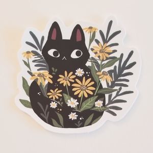 10/$10 Pretty Flowers & Cat Sticker